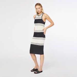 Frame Open Knit Striped Tank Dress, S